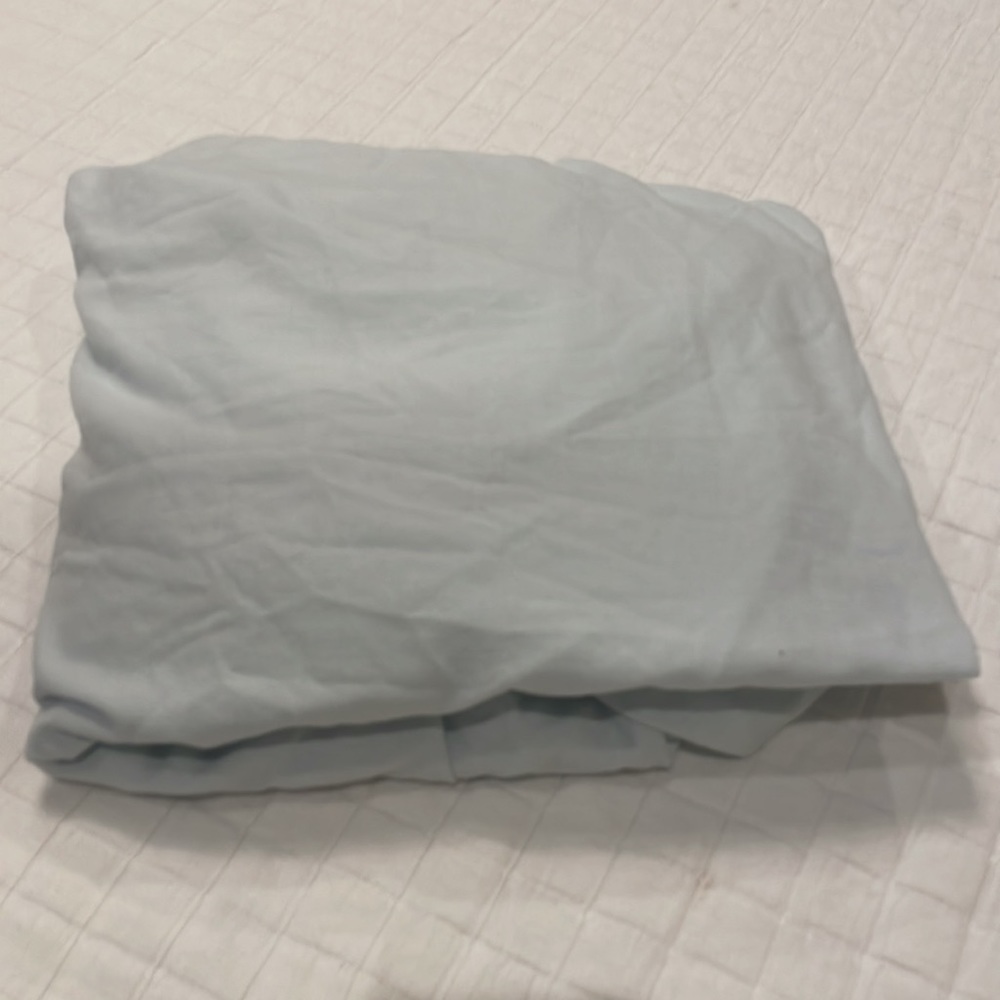 Vintage West Point bottom sheet twin size cotton light blue polyester blend